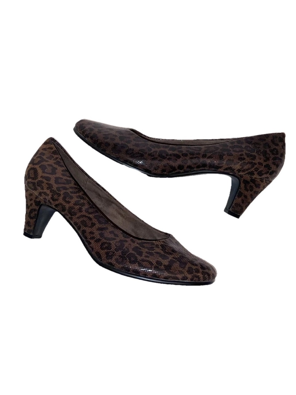 Aerosoles Leopard Animal Print Slip On Pumps Heels 11 Wide